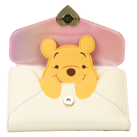 Disney’s Winnie The Pooh and Piglet adorn this Loungefly bifold wallet, with a love letter theme that’s perfect for those who cherish friendship.