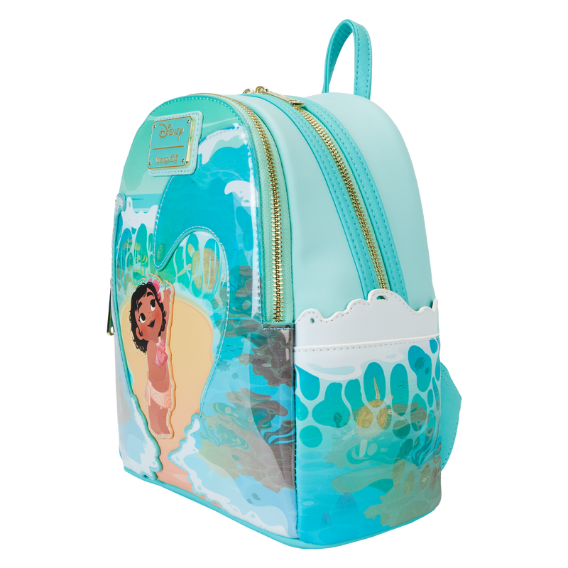 Loungefly Disney Young Moana Ocean Waves Glow Mini Backpack