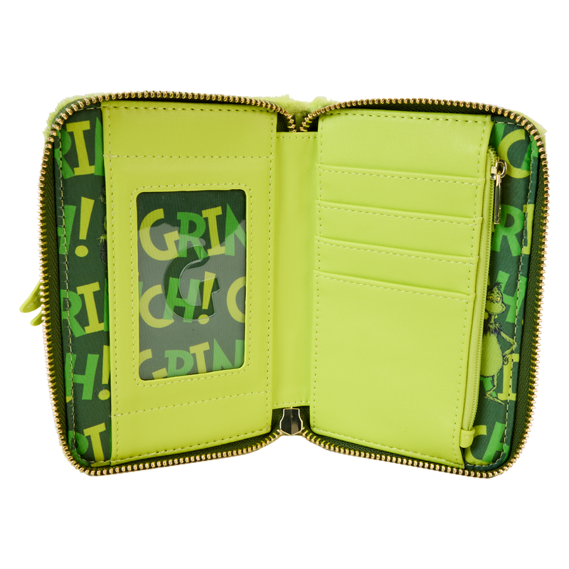 Loungefly Dr. Seuss' How The Grinch Stole Christmas! Plush Cosplay Glow Zip Around Wallet - Leo's Treasure Box