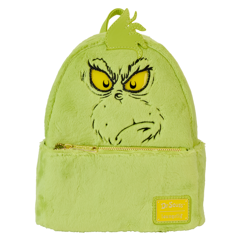 Loungefly Dr. Seuss' How The Grinch Stole Christmas! Plush Cosplay Light Up Mini Backpack - Leo's Treasure Box