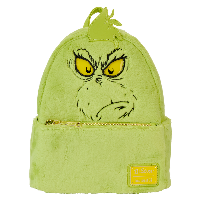 Loungefly Dr. Seuss' How The Grinch Stole Christmas! Plush Cosplay Light Up Mini Backpack - Leo's Treasure Box