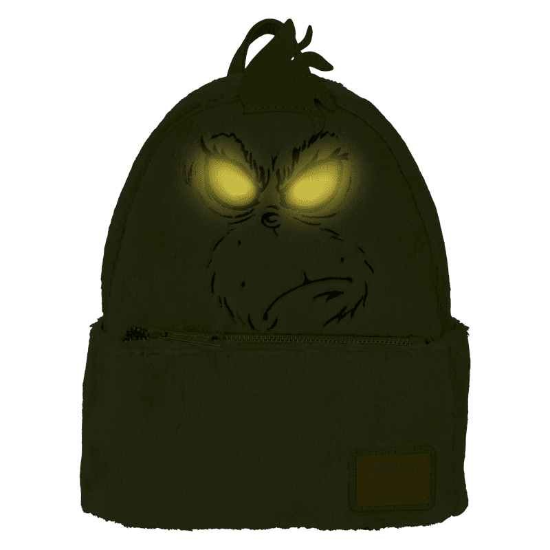 Loungefly Dr. Seuss' How The Grinch Stole Christmas! Plush Cosplay Light Up Mini Backpack - Leo's Treasure Box