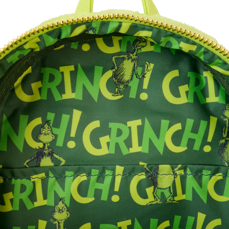 Loungefly Dr. Seuss' How The Grinch Stole Christmas! Plush Cosplay Light Up Mini Backpack - Leo's Treasure Box