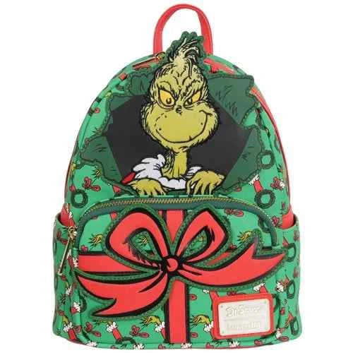 Loungefly Dr. Seuss' How the Grinch Stole Christmas Grinch Christmas Present Mini-Backpack