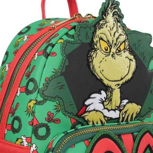 Loungefly Dr. Seuss' How the Grinch Stole Christmas Grinch Christmas Present Mini-Backpack