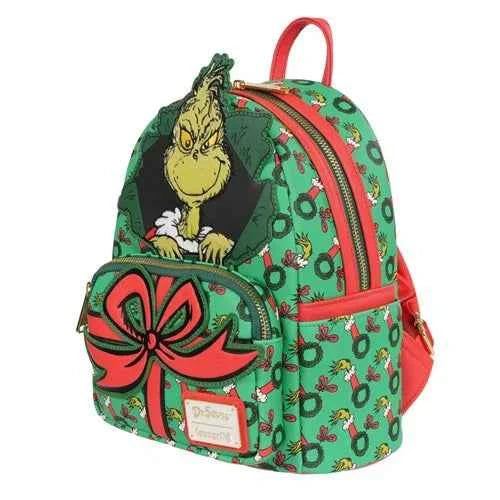 Loungefly Dr. Seuss' How the Grinch Stole Christmas Grinch Christmas Present Mini-Backpack