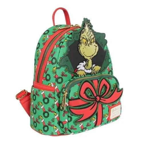 Loungefly Dr. Seuss' How the Grinch Stole Christmas Grinch Christmas Present Mini-Backpack
