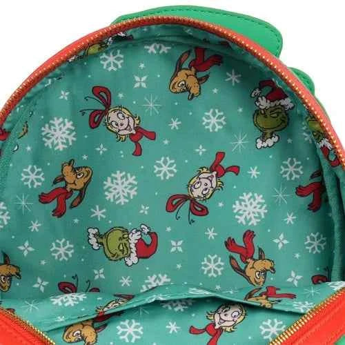 Loungefly Dr. Seuss' How the Grinch Stole Christmas Grinch Christmas Sweater Mini-Backpack