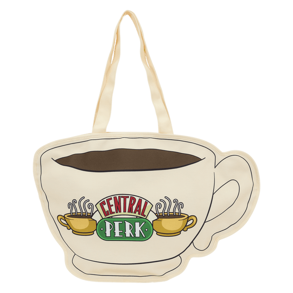 Decorative sign shaped like a coffee cup with 'Central Perk' logo on a white background