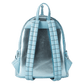 Light blue backpack with quilted design on a white background