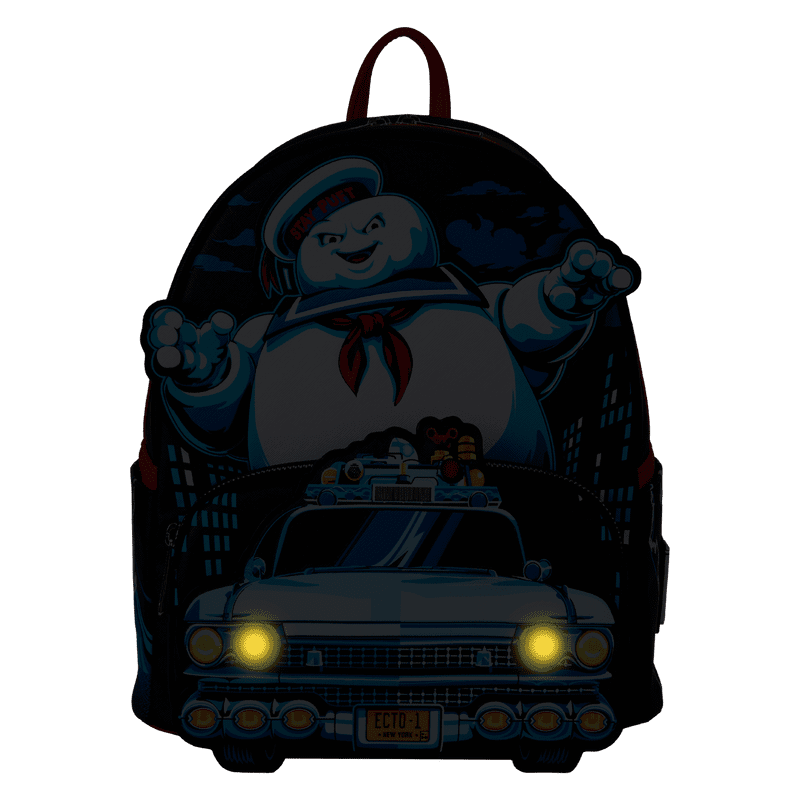 Loungefly Ghostbusters Stay Puft Ecto-1 Light Up Mini Backpack - Leo's Treasure Box