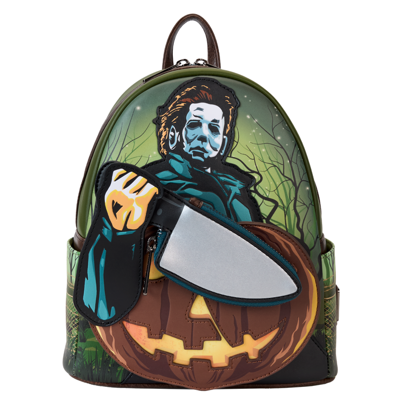 Loungefly Halloween Michael Myers Pumpkin Glow Mini Backpack With Coin Bag