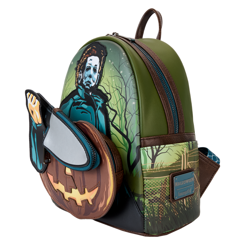 Loungefly Halloween Michael Myers Pumpkin Glow Mini Backpack With Coin Bag