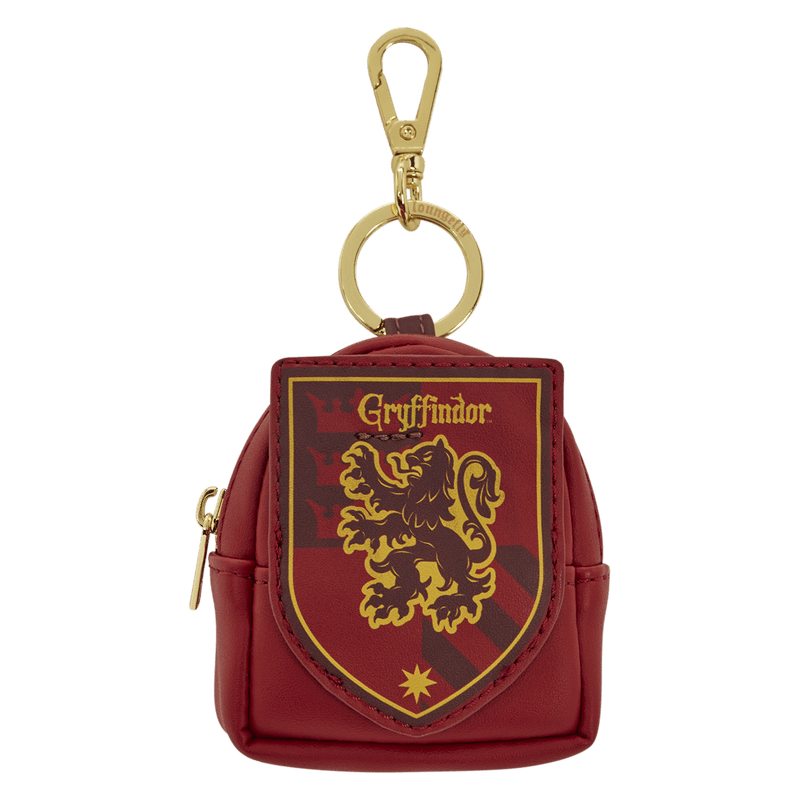 Red pouch with Gryffindor crest and gold lion emblem on a white background
