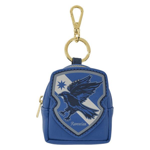 Blue Ravenclaw-themed keychain with a gold clasp on a white background