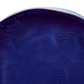 Close-up of a blue pouch with wavy pattern