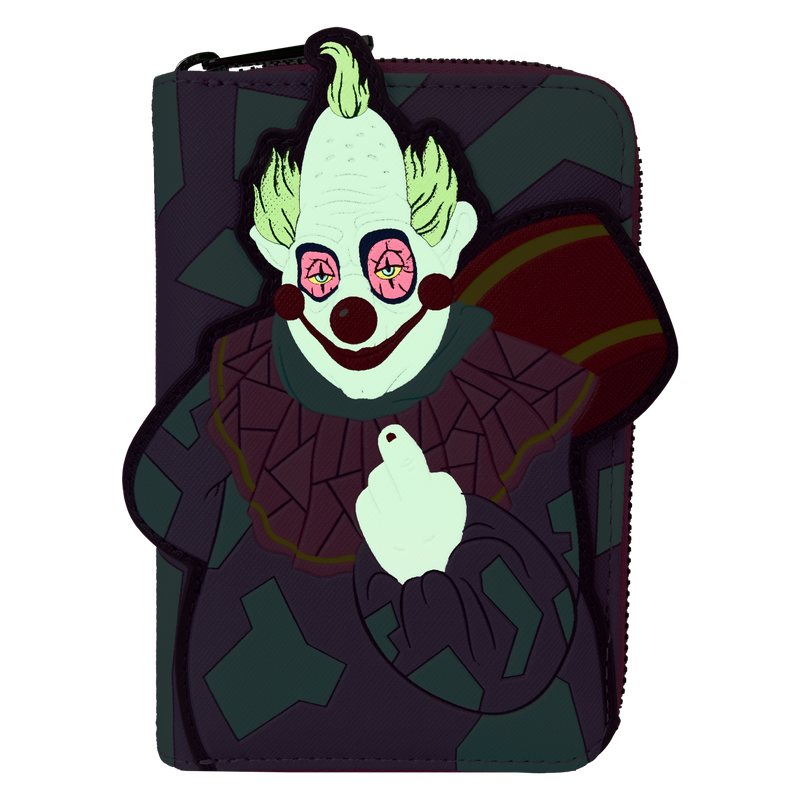 Loungefly Killer Klowns from Outer Space Jumbo Cosplay Glow Zip Around Wallet