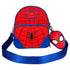 Spider-Man themed backpack with face mask on a white background