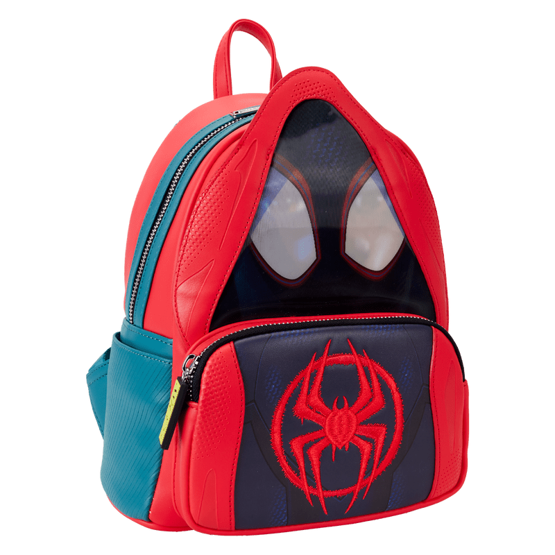 Loungefly Marvel Spider-Verse Miles Morales Hoodie Cosplay Lenticular Mini Backpack - Leo's Treasure Box