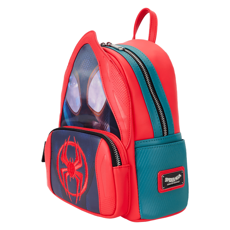 Loungefly Marvel Spider-Verse Miles Morales Hoodie Cosplay Lenticular Mini Backpack - Leo's Treasure Box