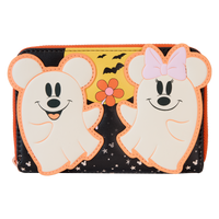 Loungefly Mickey & Minnie Floral Ghost Glow Zip Around Wallet