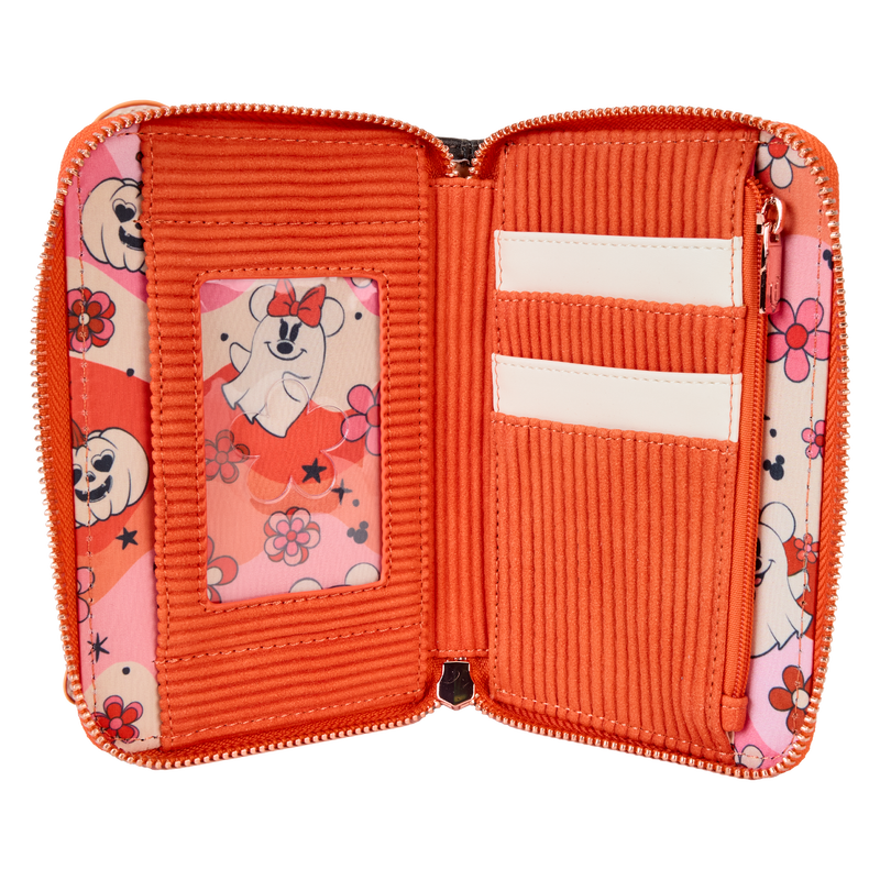 Loungefly Mickey & Minnie Floral Ghost Glow Zip Around Wallet