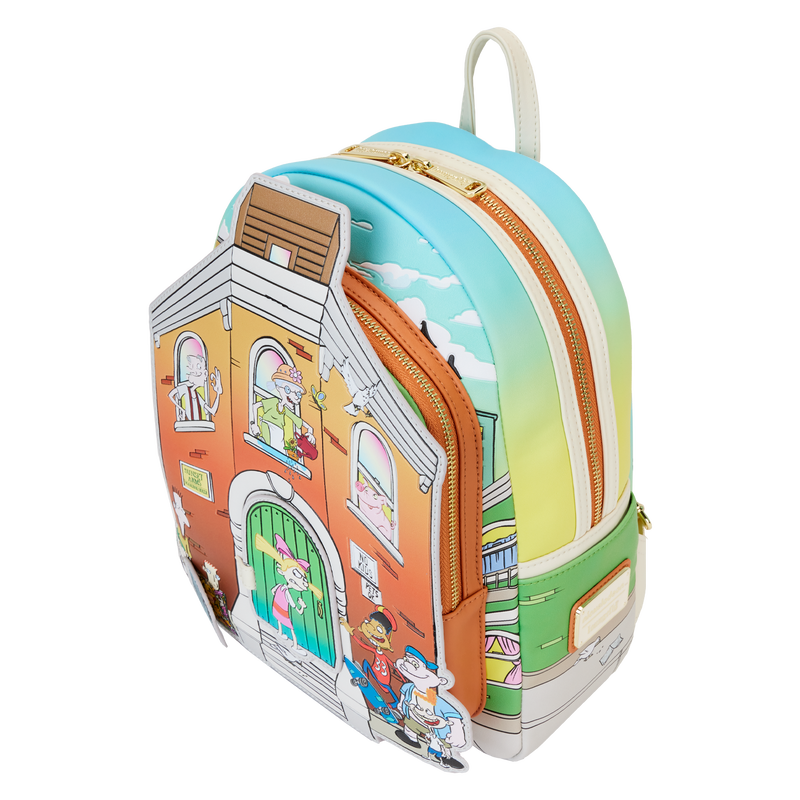 Loungefly Nickelodeon Hey Arnold! Sunset Arms Boarding House Mini Backpack - Leo's Treasure Box