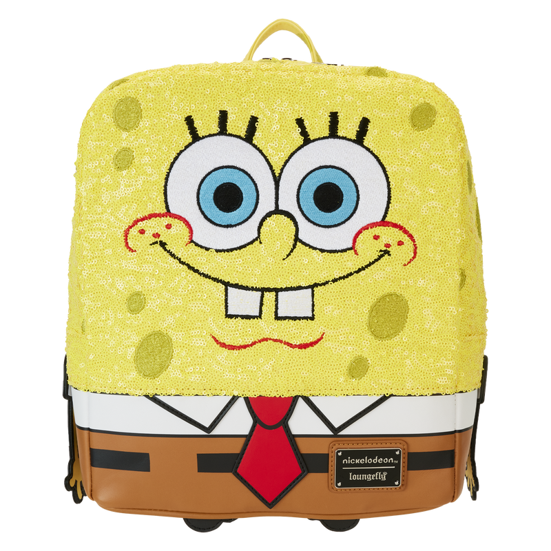 Loungefly Nickelodeon Limited Edition SpongeBob SquarePants 25th Anniversary Sequin Cosplay Mini Backpack - Leo's Treasure Box