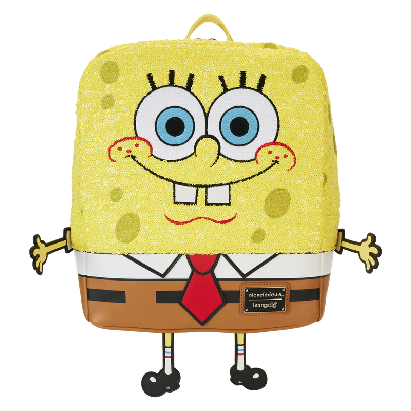 Loungefly Nickelodeon Limited Edition SpongeBob SquarePants 25th Anniversary Sequin Cosplay Mini Backpack - Leo's Treasure Box