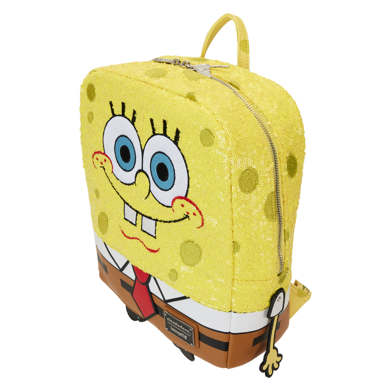 Loungefly Nickelodeon Limited Edition SpongeBob SquarePants 25th Anniversary Sequin Cosplay Mini Backpack - Leo's Treasure Box