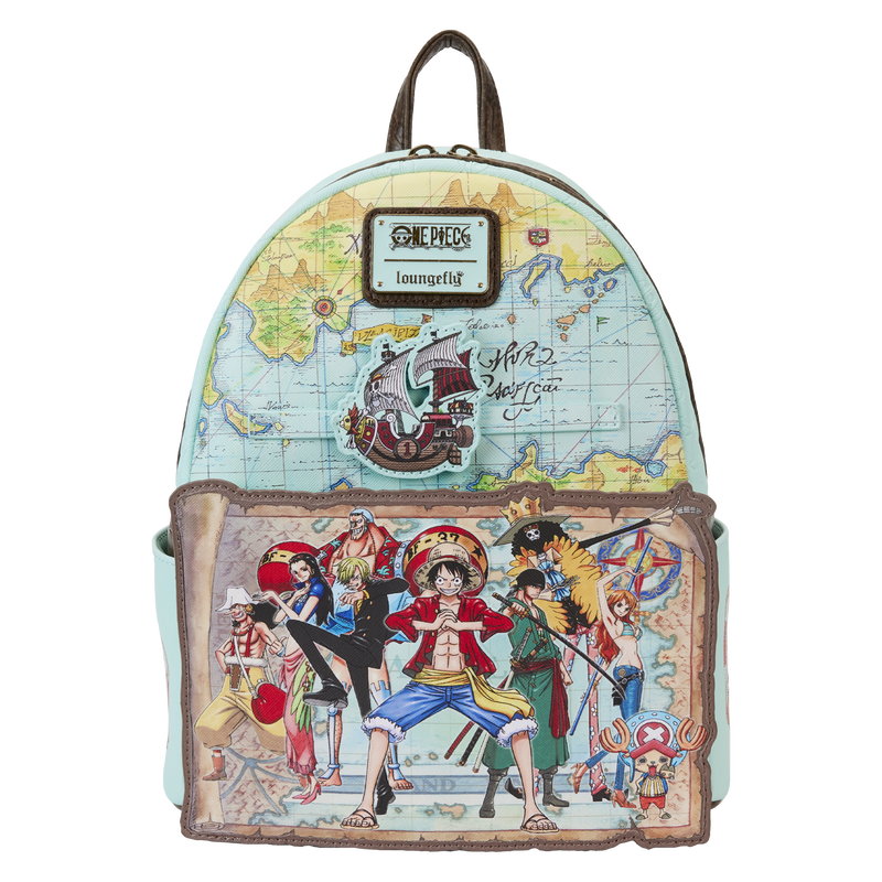 Loungefly One Piece Luffy and Gang Map Mini Backpack