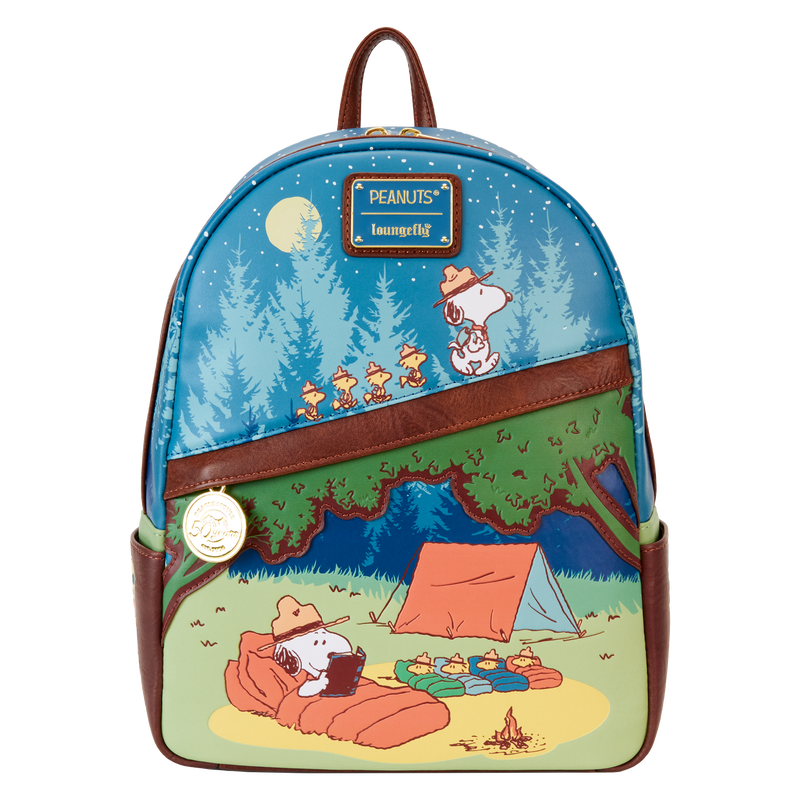 Loungefly Peanuts 50th Anniversary Snoopy's Beagle Scouts Mini Backpack