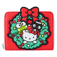 Loungefly Sanrio Christmas Wreath Zip Around Wallet