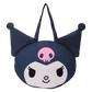 Cartoon character bag with a pink skull design on a white background