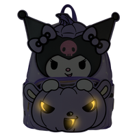 Loungefly Sanrio Kuromi Pumpkin Light Up Glow Mini Backpack