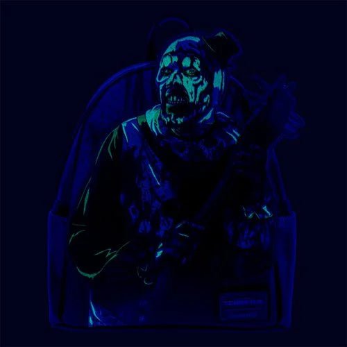 Glowing blue figure in a dark setting