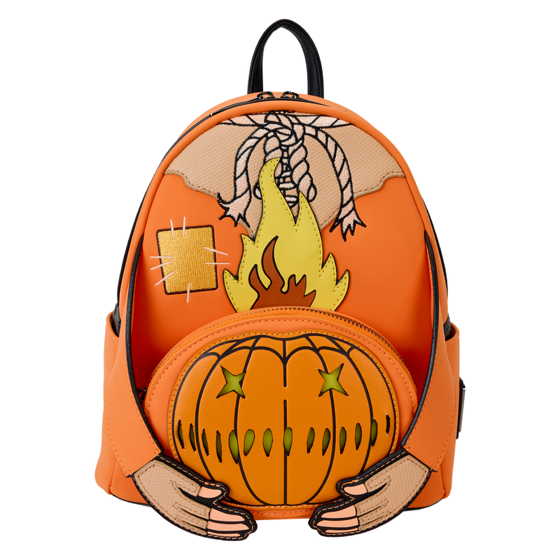 Loungefly Trick 'R Treat Flaming Pumpkin Head Sam Light Up Glow Mini Backpack - Leo's Treasure Box