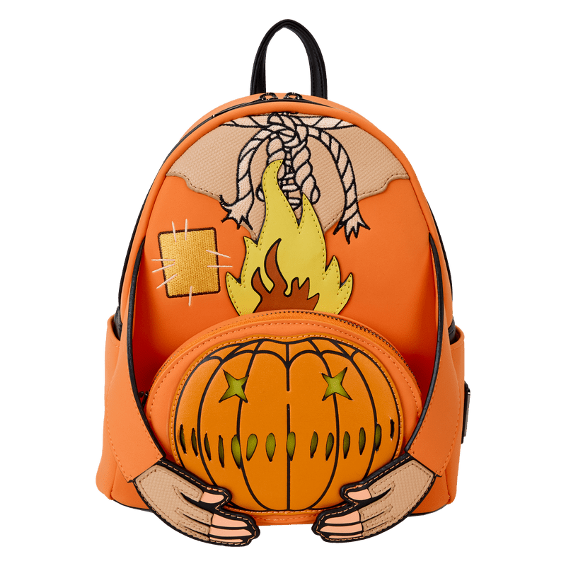 Loungefly Trick 'R Treat Flaming Pumpkin Head Sam Light Up Glow Mini Backpack - Leo's Treasure Box