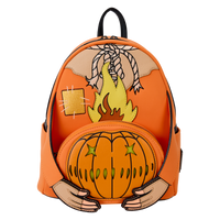 Loungefly Trick 'R Treat Flaming Pumpkin Head Sam Light Up Glow Mini Backpack