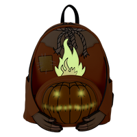 Loungefly Trick 'R Treat Flaming Pumpkin Head Sam Light Up Glow Mini Backpack - Leo's Treasure Box