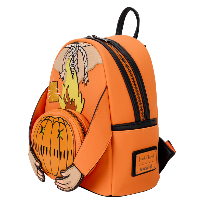 Loungefly Trick 'R Treat Flaming Pumpkin Head Sam Light Up Glow Mini Backpack - Leo's Treasure Box