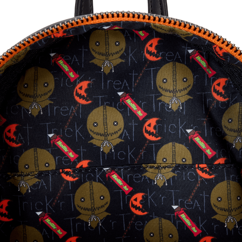 Loungefly Trick 'R Treat Flaming Pumpkin Head Sam Light Up Glow Mini Backpack - Leo's Treasure Box