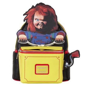Backpack with a character design on a white background
