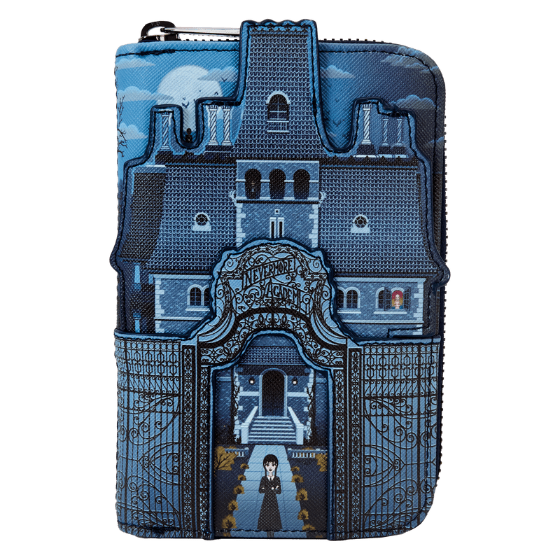 Loungefly Wednesday Nevermore Academy Castle Zip Around Wallet - Leo's Treasure Box