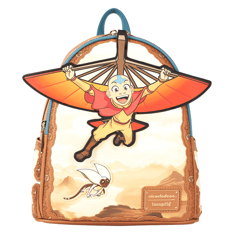 Loungefly mini backpack featuring Aang with his glider staff from Avatar: The Last Airbender

