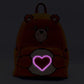 Loungefly mini backpack featuring Tenderheart Bear plush body and light-up glow accents
