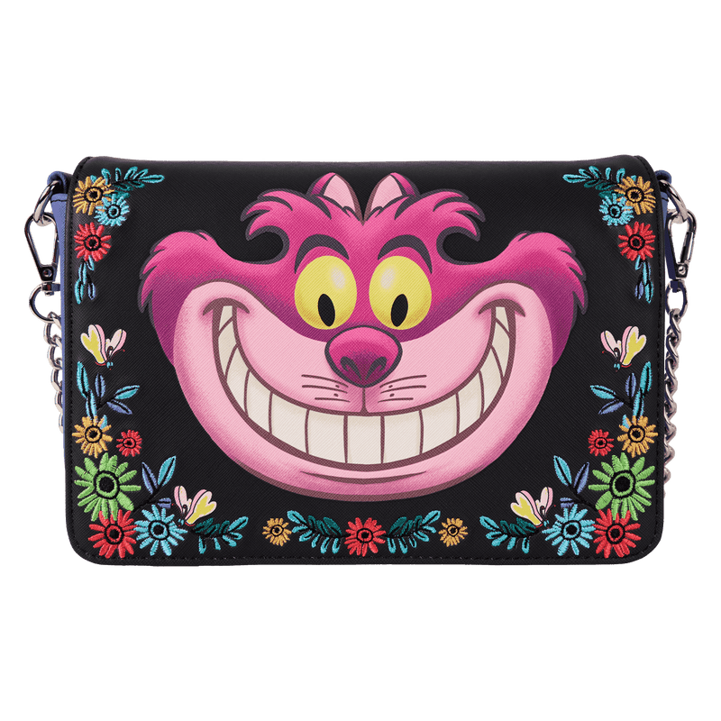 Handbag with a cartoon character design on a black background