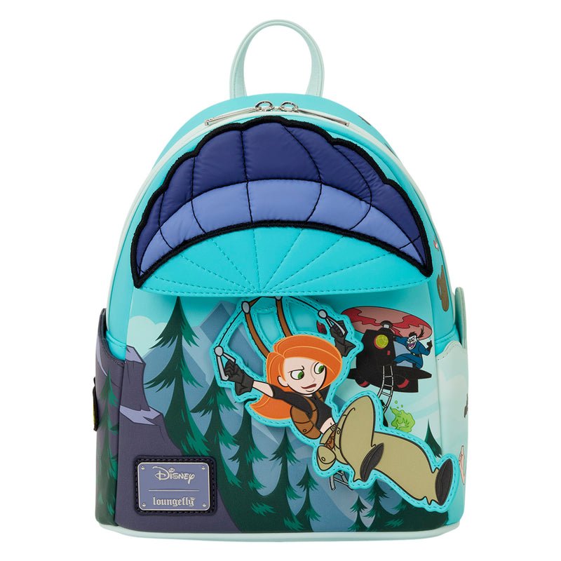 Backpack with animated character design on a white background