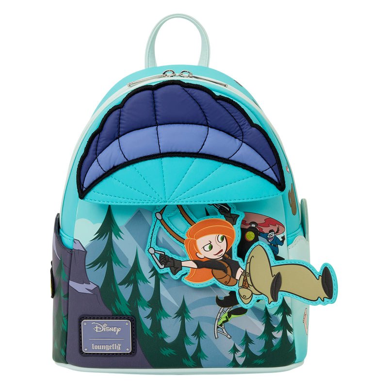 Backpack with animated character design on a white background