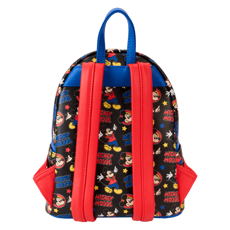 Classic Mickey Mouse pattern backpack by Loungefly with nostalgic Disney vibes

